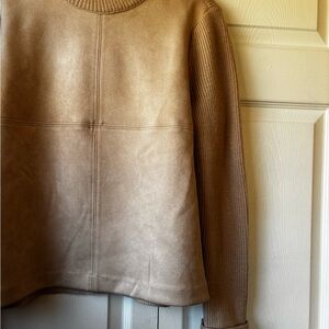 Ann Taylor Cream Suede Sweater